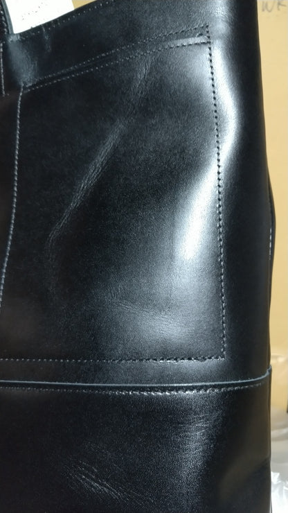 【訳アリ品】日本製／国産／豊岡製／牛革／レザー／トートバッグ／中仕切り付／ウレタン入り中仕切り／大きめ／557103／ブラック／黒色／Bluffpop【リニューアル型】