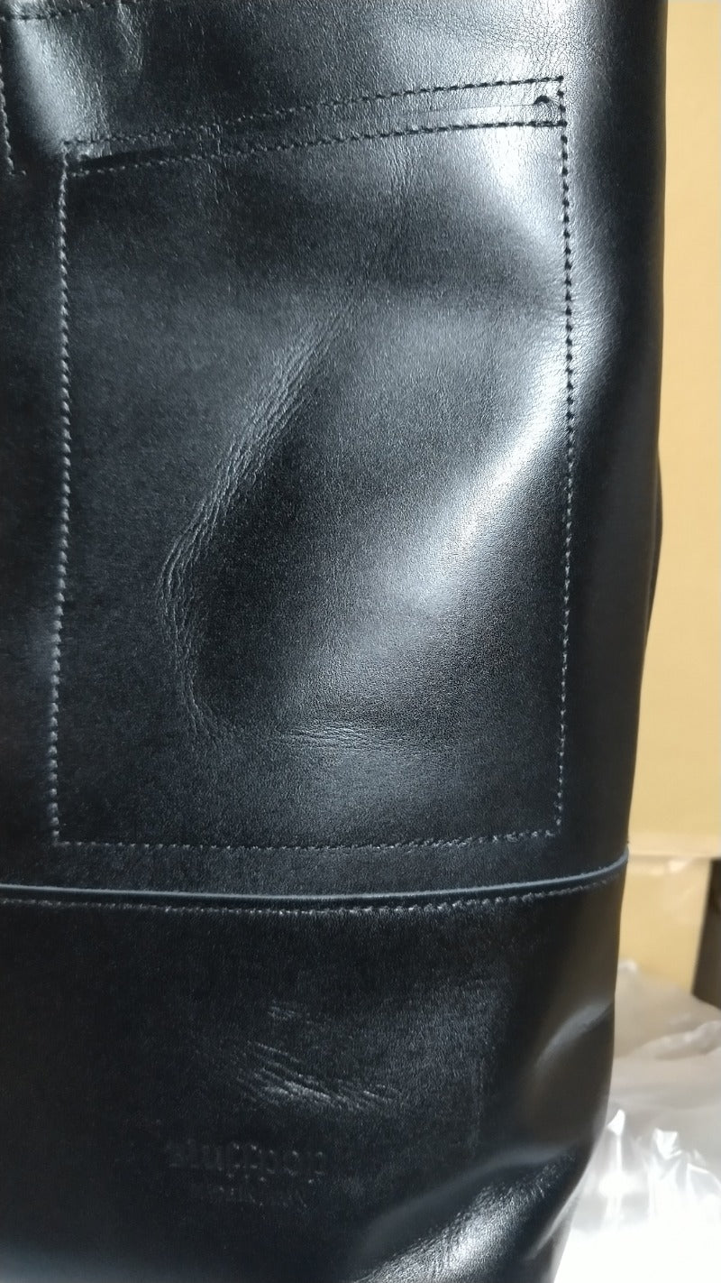 【訳アリ品】日本製／国産／豊岡製／牛革／レザー／トートバッグ／中仕切り付／ウレタン入り中仕切り／大きめ／557103／ブラック／黒色／Bluffpop【リニューアル型】
