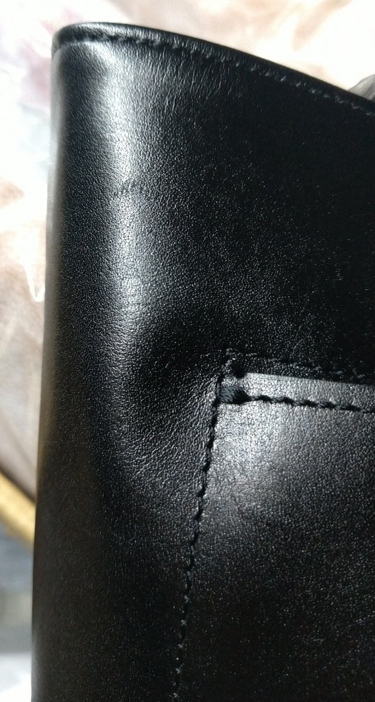 【最後の１本】日本製／国産／牛革／レザー／革製／ミニマル派／小さめ／普段使い／トートバッグ／小寸／ダウンサイジング／557110／ブラック／黒色／Bluffpop【訳アリ品】