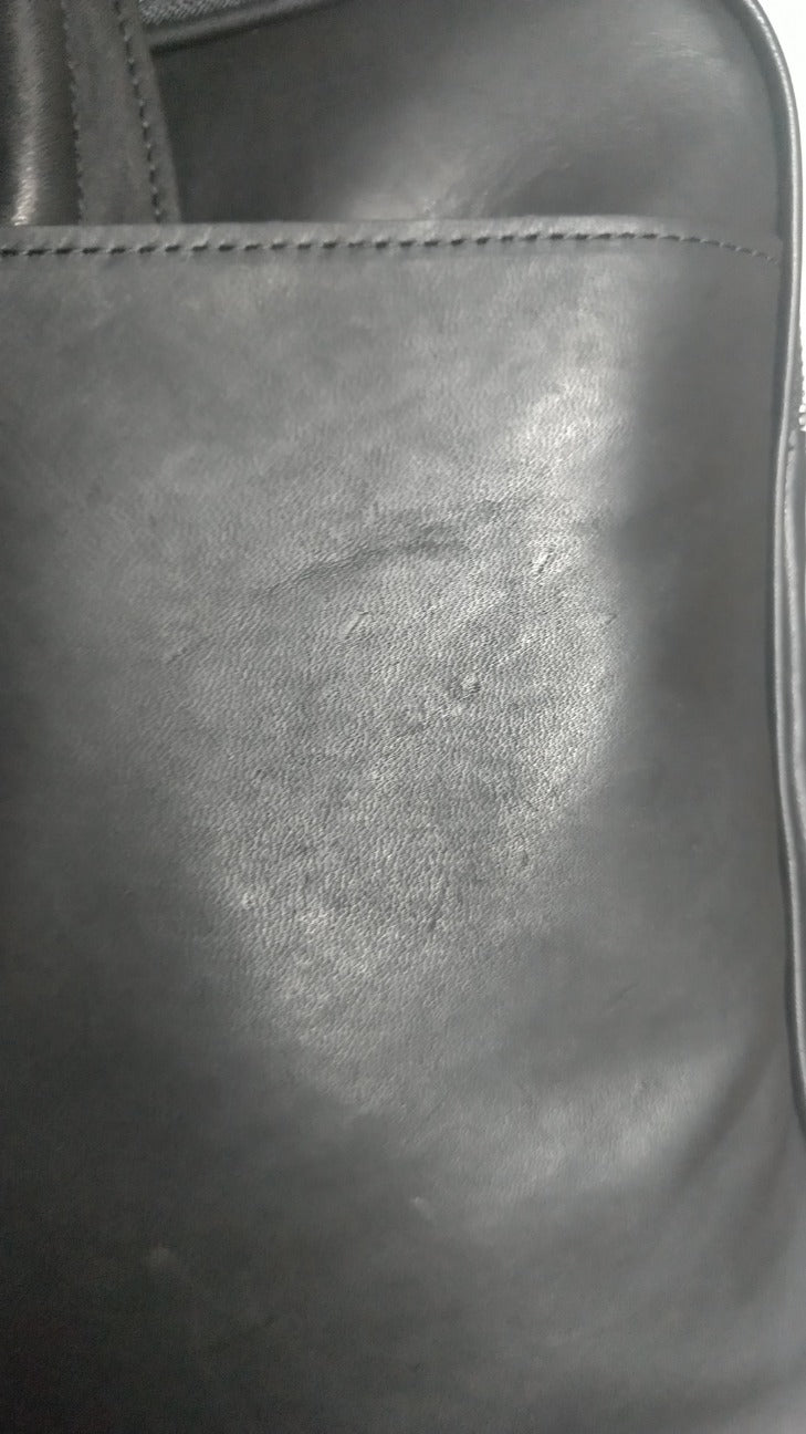 【訳アリ品】日本製／国産／馬革／革／細マチ／薄型／スリム／手提げ／ブリーフ／ブラック／黒色／ 557131【在庫限り】