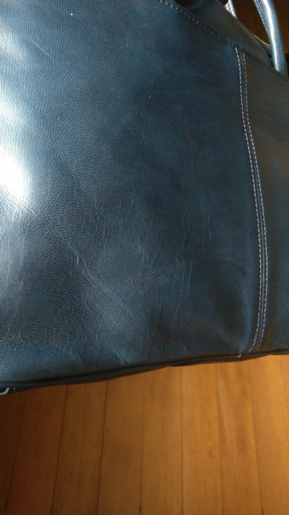 【訳アリ品】日本製／国産／馬革／革／ネイビー／紺色／細マチ／薄型／スリム／手提げ／ブリーフ／ 557131【在庫限り】