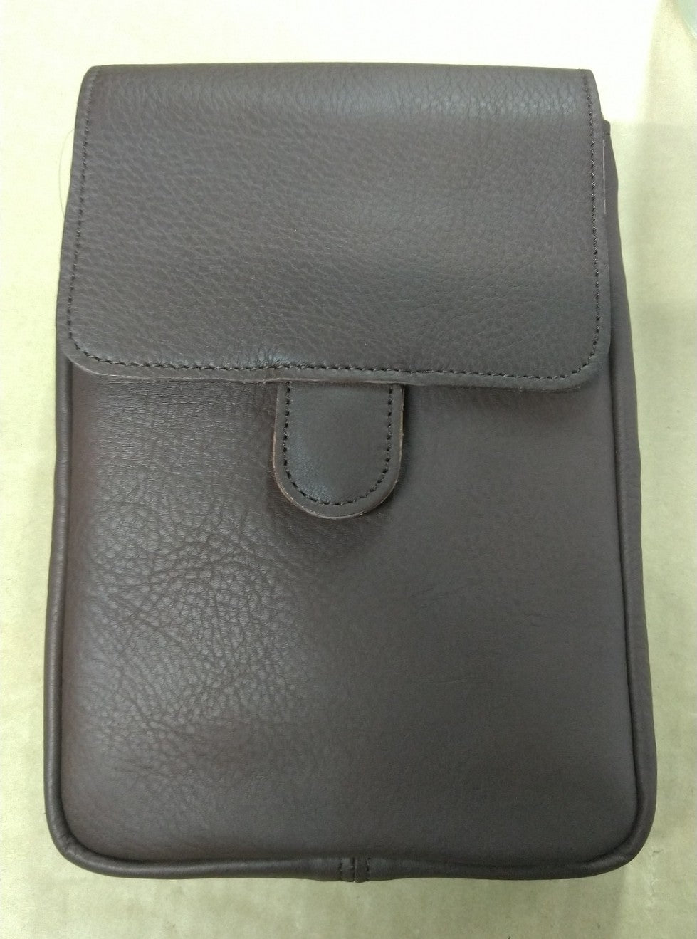 【訳アリ品】日本製／国産／撥水レザー／撥水／牛革／タテ型／スマホショルダー／ミニショルダー／ブラウン／チョコ色／557187
