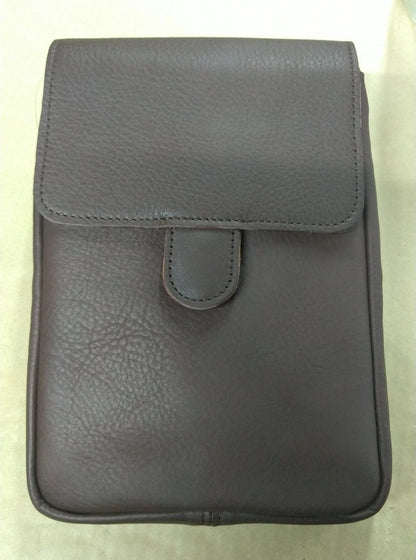 【訳アリ品】日本製／国産／撥水レザー／撥水／牛革／タテ型／スマホショルダー／ミニショルダー／ブラウン／チョコ色／557187