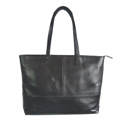 【訳アリ品】日本製／国産／豊岡製／牛革／レザー／トートバッグ／中仕切り付／ウレタン入り中仕切り／大きめ／557103／ブラック／黒色／Bluffpop【リニューアル型】