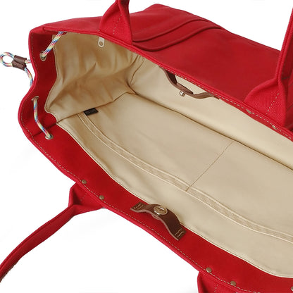 【訳アリ品】豊岡製／日本製／国産／帆布／手長／肩掛け／帆布トート／帆布バッグ／トートバッグ／A4対応／レッド／赤色／501091【在庫限り】