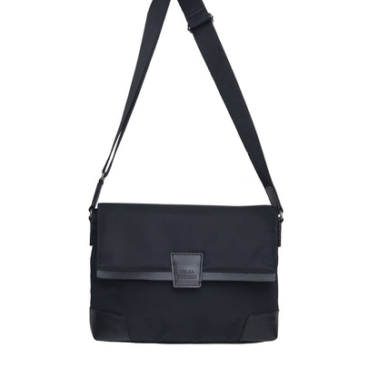 【EC限定】海外製／撥水／ヨコ型／ナイロン製／ショルダーバッグ／カブセショルダー／ブラック／黒色／グレー／VELBA／126024【在庫限り】