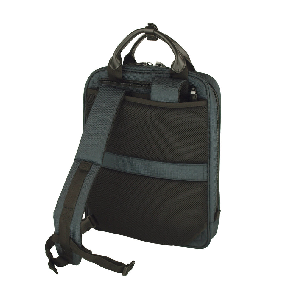 【訳アリ品】海外製／PC対応／自転車対応／A4対応／薄型／スリム型／２WAY／リュック／手提げ／ハンドル付／ネイビー／紺色／126029