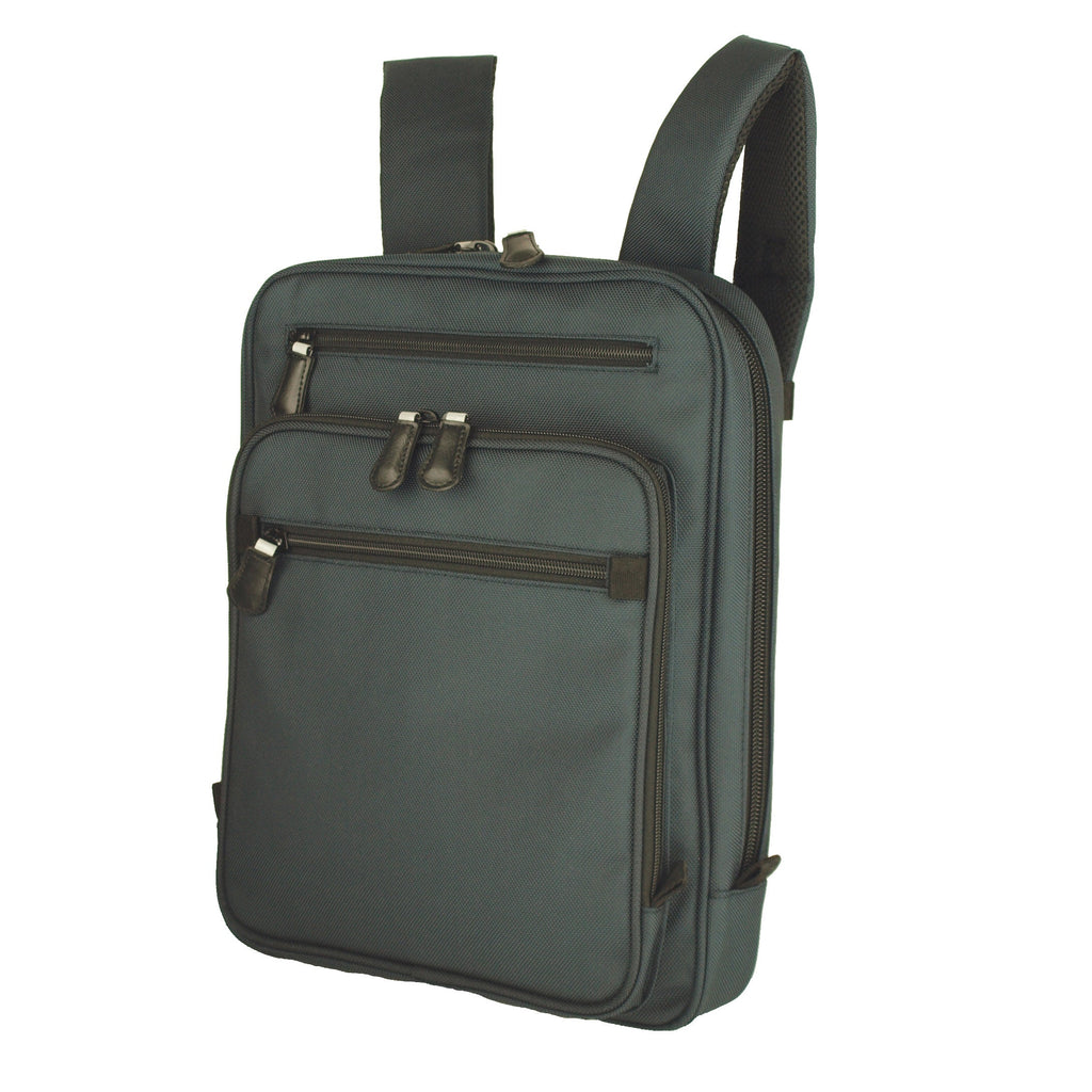 【訳アリ品】海外製／PC対応／自転車対応／A4対応／薄型／スリム型／２WAY／リュック／手提げ／ハンドル付／ネイビー／紺色／126029
