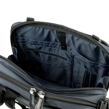 【生活応援】海外製／重厚感／丈夫／ビジネスバッグ／リュック／３WAYバッグ／手提げ／背負い／肩掛け／126027／ネイビー／紺色【在庫限り】