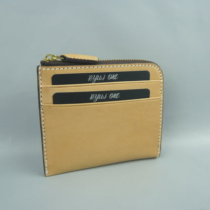 【訳アリ品】海外製／革製／牛革／ヌメ革／イタリアンヌメ／Ｌ字コンパクト財布／コンパクト／薄い／154062【在庫限り】