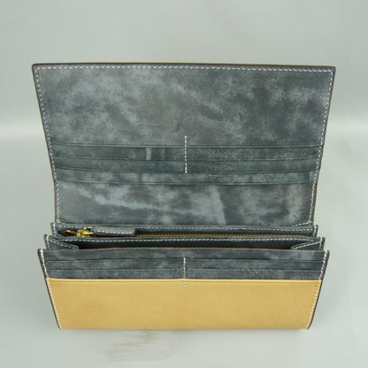 【生活応援】海外製／革製／牛革／ヌメ革／イタリアンヌメ／長財布／長札入／154064