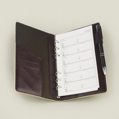 【訳アリ品】システム手帳／手帳／アナログ回帰／革の手帳／海外製／牛革／革／レザー／リング径 11mm／スリム型／レッド／赤色／2026年ラッキーカラー／154020