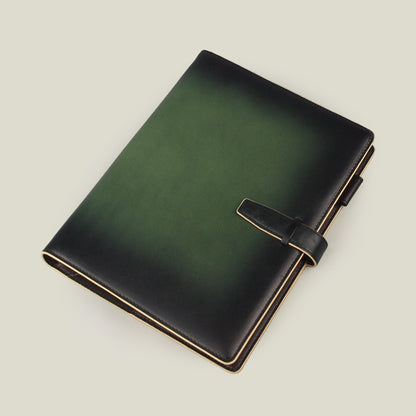 【最後の１本】システム手帳／手帳／アナログ回帰／A5タイプ／リング径 19mm／お買い得／海外製／牛革／レザー／グリーン／緑色／154022／RYU'S ONE【訳アリ品】