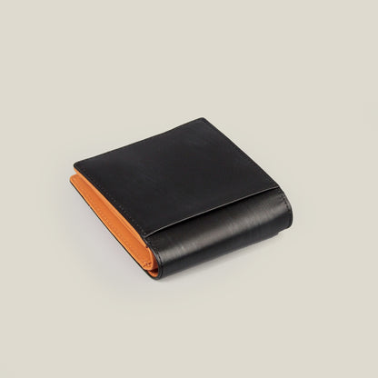 海外製／木目調／牛革／レザー／二つ折財布／小銭BOX式／箱入り／154039／RYU'S ONE／WD