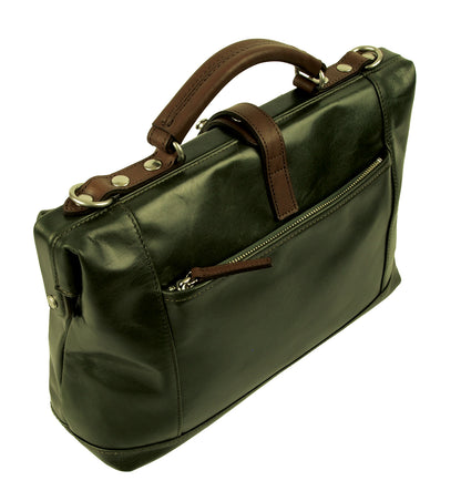 【訳アリ品】豊岡製／日本製／国産／牛革／レザー／ダレスバッグＳ／ショルダーバッグ／505046／グリーン／緑色／カーキ色【期間限定】