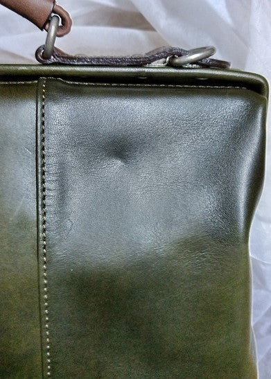 【訳アリ品】豊岡製／日本製／国産／牛革／レザー／ダレスバッグＳ／ショルダーバッグ／505046／グリーン／緑色／カーキ色【期間限定】