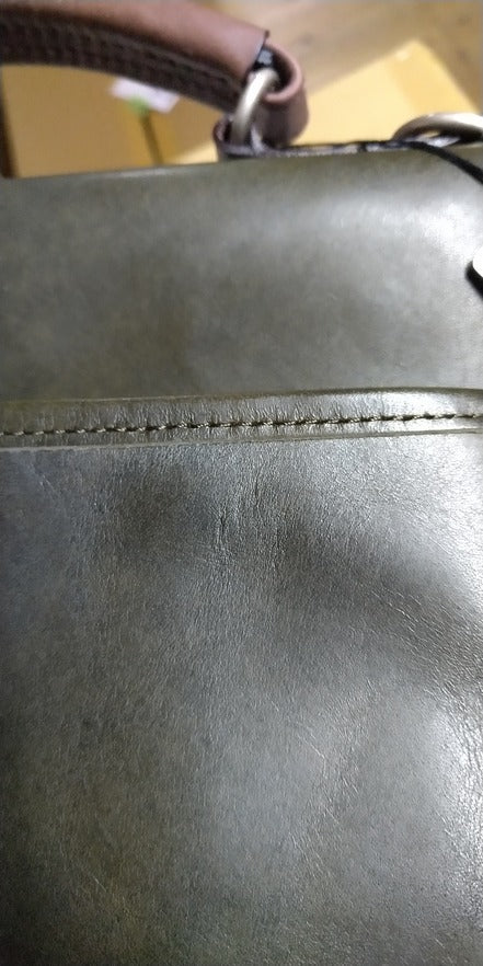 【訳アリ品】豊岡製／日本製／国産／牛革／レザー／ダレスバッグＳ／ショルダーバッグ／505046／グリーン／緑色／カーキ色【期間限定】