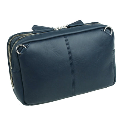 【50％OFF】海外製／牛革製／レザー／ショルダー／ポーチ／ネイビー色／126051／VELBA【在庫限り】