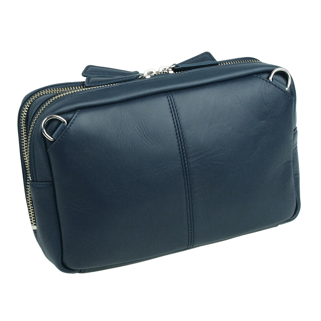 【50％OFF】在庫限り／海外製／牛革製／レザー／ショルダー／ポーチ／ネイビー色／126051／VELBA